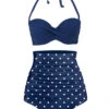 Blue 1950s Halter Polka Dots Swimsuit -Retro Pulse Shop 02 16117b80 d3c9 47ca a48c 8f0cbf3a180f