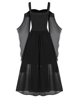 [Plus Size] 1950s Suspender Contrast Color Chiffon Strap Dress -Retro Pulse Shop 02 cd0bfb30 73c5 4e93 acf0 7df2c2ba2ca7
