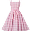[Plus Size] Pink 1950s Plaid Strap Dress -Retro Pulse Shop 03 ee423a86 5d06 4f7a a825 bb412debaecc