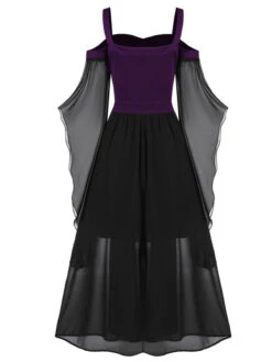 [Plus Size] 1950s Suspender Contrast Color Chiffon Strap Dress -Retro Pulse Shop 06 a986b429 c61a 4712 9ec3 5f314874af2c