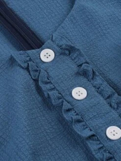 1950s Short Sleeve Ruffles Buttoned Solid Dress 11 1950s Short Sleeve Ruffles Buttoned Solid Dress -Retro Pulse Shop 07 compressed 32188e93 6586 4d0e 8aea d8e9842dd253