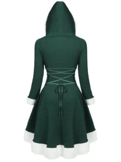 1950s Furry Patchwork Solid Lace-up Dress -Retro Pulse Shop 1 5 G bd0ea042 f9e2 4616 ac18 c6bd4417cb02