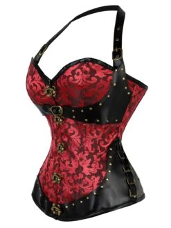 Steampunk Halter Leather Gothic Button Corset -Retro Pulse Shop 12261207212 506466554 3