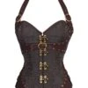Steampunk Halter Leather Gothic Button Corset