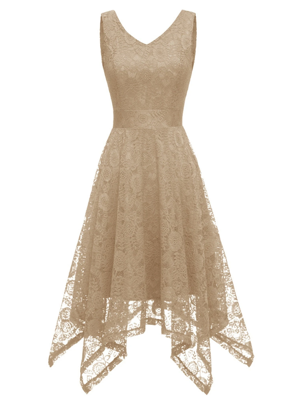 1950s Lace Pointed Hem Swing Dress 9 1950s Lace Pointed Hem Swing Dress - Image 7