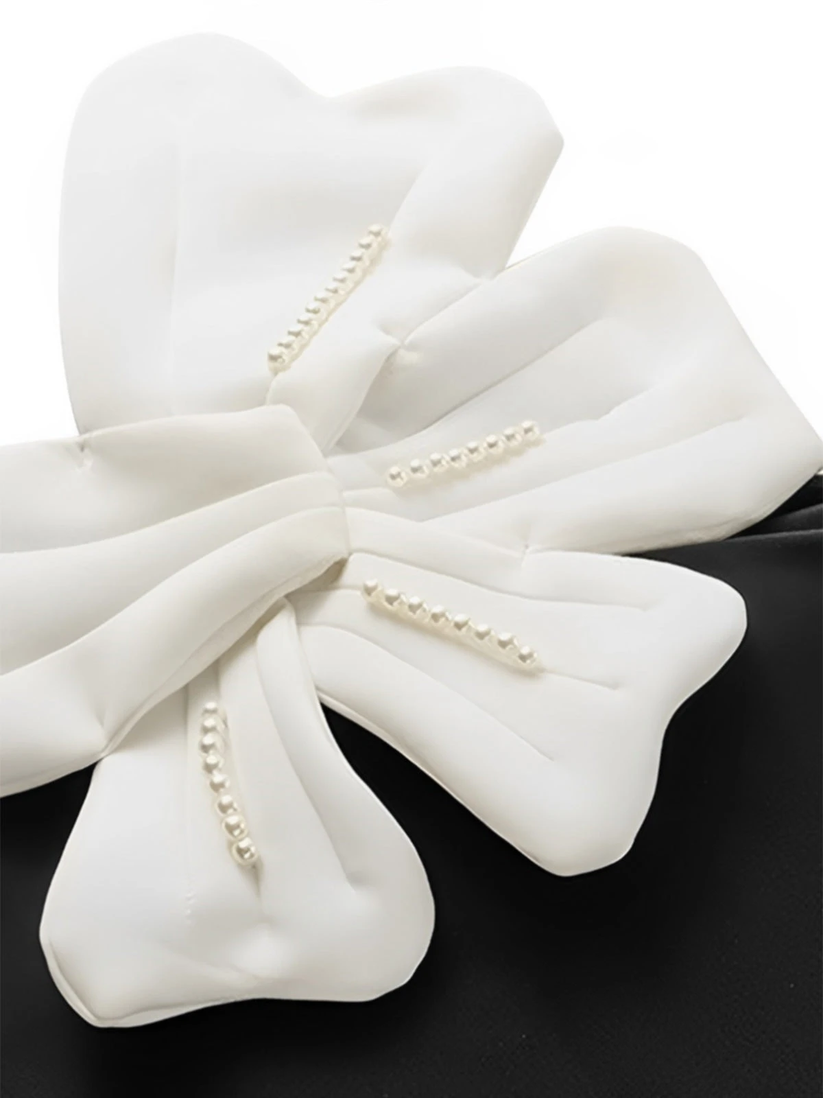 Black 1930s 3D Pearl Floral One-Piece Swimsuit 6 Black 1930s 3D Pearl Floral One-Piece Swimsuit - Image 4