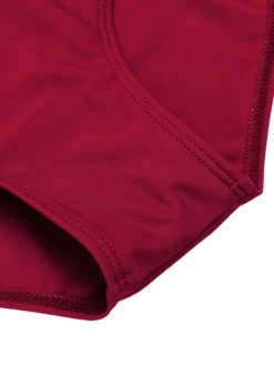 Wine Red 1960s Solid Spaghetti Strap One-piece Swimsuit 13 Wine Red 1960s Solid Spaghetti Strap One-piece Swimsuit -Retro Pulse Shop 1J2A1353