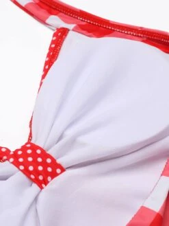 Red 1950s Plaid Halter Bikini Set -Retro Pulse Shop 1J2A2780