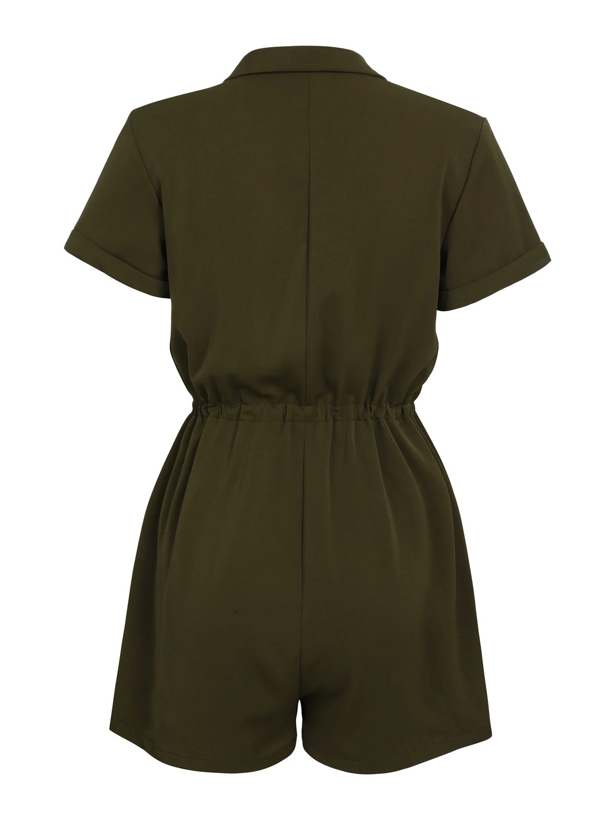 Army Green 1950s Solid Lace-up Romper 5 Army Green 1950s Solid Lace-up Romper - Image 3