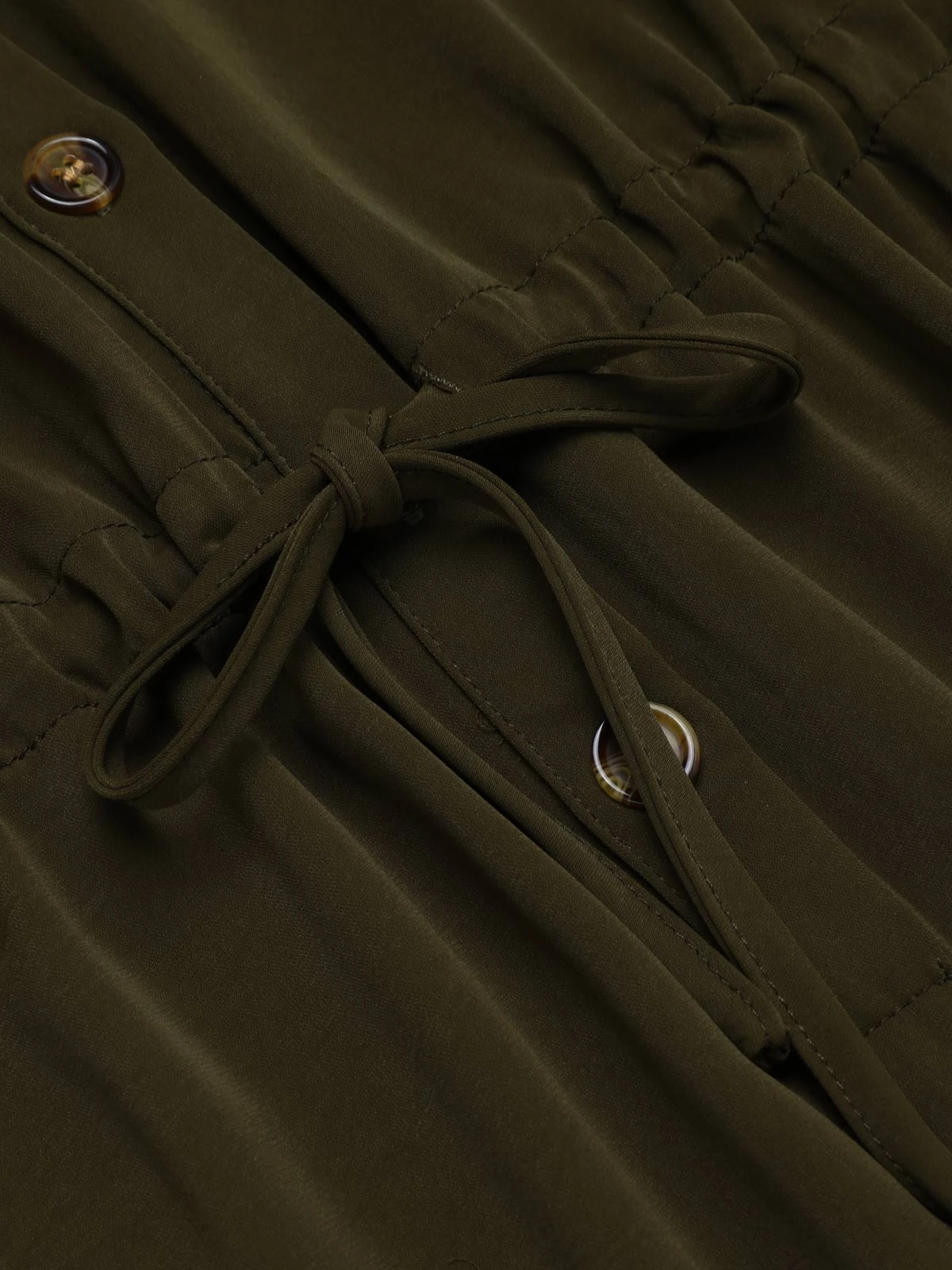 Army Green 1950s Solid Lace-up Romper 8 Army Green 1950s Solid Lace-up Romper - Image 6