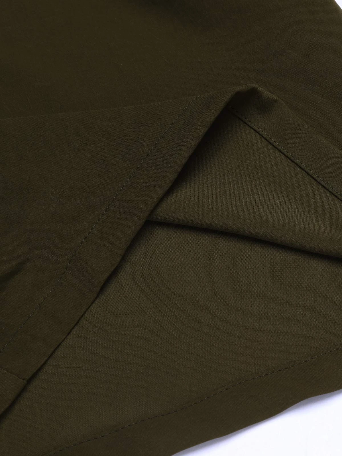 Army Green 1950s Solid Lace-up Romper 9 Army Green 1950s Solid Lace-up Romper - Image 7