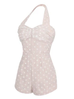 Light Pink 1950s Halter Romper & Polka Dots Skirt -Retro Pulse Shop 1J2A3760