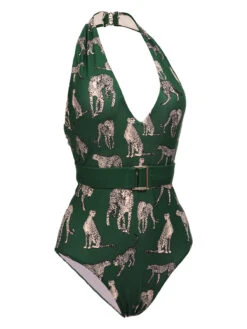 Green 1930s Jaguar Vintage Halter One-piece Swimsuit 13 Green 1930s Jaguar Vintage Halter One-piece Swimsuit -Retro Pulse Shop 1J2A3978
