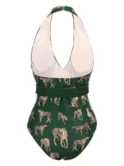 Green 1930s Jaguar Vintage Halter One-piece Swimsuit 14 Green 1930s Jaguar Vintage Halter One-piece Swimsuit -Retro Pulse Shop 1J2A3982