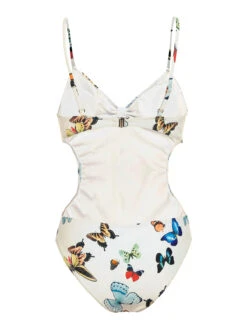 1960s Butterflies Strap One-piece Swimsuit & Cover-up Skirt -Retro Pulse Shop 1J2A4173 1