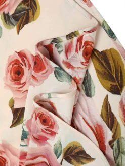 1940s Rose V-Neck Long Sleeves Dress -Retro Pulse Shop 1J2A6326