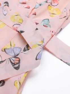 Light Pink Butterfly Strap Lace-up Vintage Dress -Retro Pulse Shop 1J2A8054