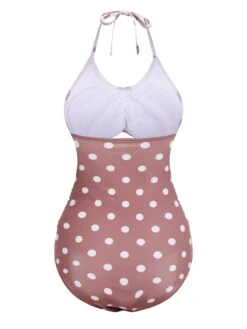 [Pre-Sale] Retro Polka Dots Patchwork One-piece Swimsuit -Retro Pulse Shop 1J2A8300