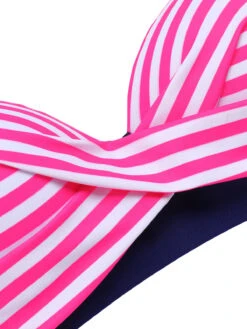 Pink & Blue 1950s Striped Halter Swimsuit -Retro Pulse Shop 1J2A9917 4
