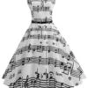 White 1950s Music Note Swing Dress 2 White 1950s Music Note Swing Dress -Retro Pulse Shop 1 16f6856a 09e4 401a 97c9 cefe63b84691