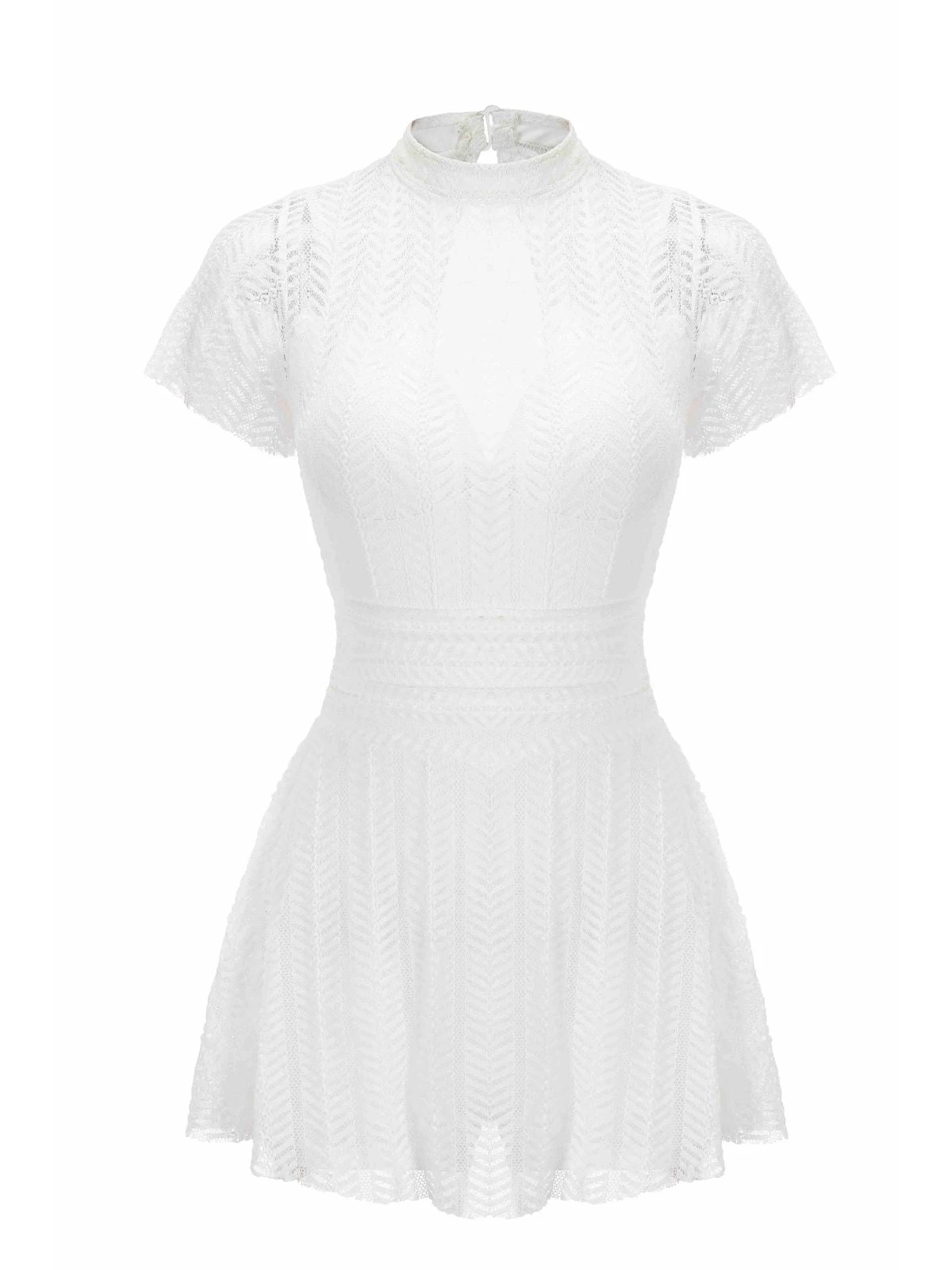 White 1940s Soild Lace Translucent Swimsuit 3 White 1940s Soild Lace Translucent Swimsuit