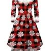 1950s Christmas Plush Collar V-Neck Knitted Dress -Retro Pulse Shop 1 5 79211644 2859 44af 8a73 c4a88caf810e