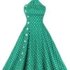Green 1950s Polka Dot Halter Dress -Retro Pulse Shop 1 5c291383 0c38 4735 a351 cd3746f5ba58
