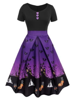 Black 1950s Halloween Button Dress -Retro Pulse Shop 1 69f21f9d 8b4d 4ac3 b69a e57e1692f263