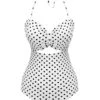 White 1940s Polka Dot Lace Up Halter Swimsuit 2 White 1940s Polka Dot Lace Up Halter Swimsuit -Retro Pulse Shop 1 compressed 9ba43fed 1f35 4889 834f cfd7c81b497e