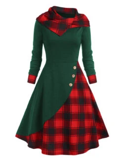 Black 1950s Plaid Hooded Button Dress -Retro Pulse Shop 21 1 a34a4636 3385 452f b897 3b42c81bdc35