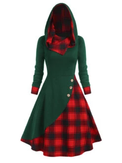 Black 1950s Plaid Hooded Button Dress -Retro Pulse Shop 21 edca4803 05ba 457c bf5a c1422de9e815 1