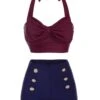 Wine Red 1950s Bow Halter Bikini Set -Retro Pulse Shop 26 024bf382 c413 4436 917a 565f09ba0921