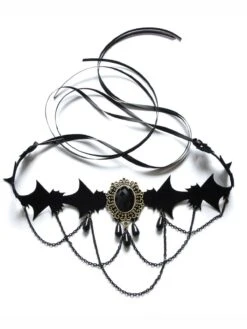 Black Retro Halloween Gemstone Necklace