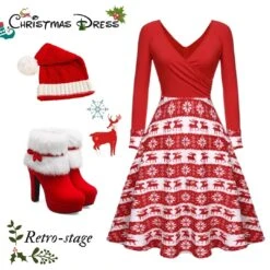 Red 1950s Christmas Patchwork Swing Dress -Retro Pulse Shop 2 1 bb50406a d9f4 4381 887b 2a9319d61bfc