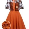 Orange 1950s Cape Pumpkin Swing Dress -Retro Pulse Shop 2 87f9f3d5 3eb5 4e16 8464 a76969864ab6