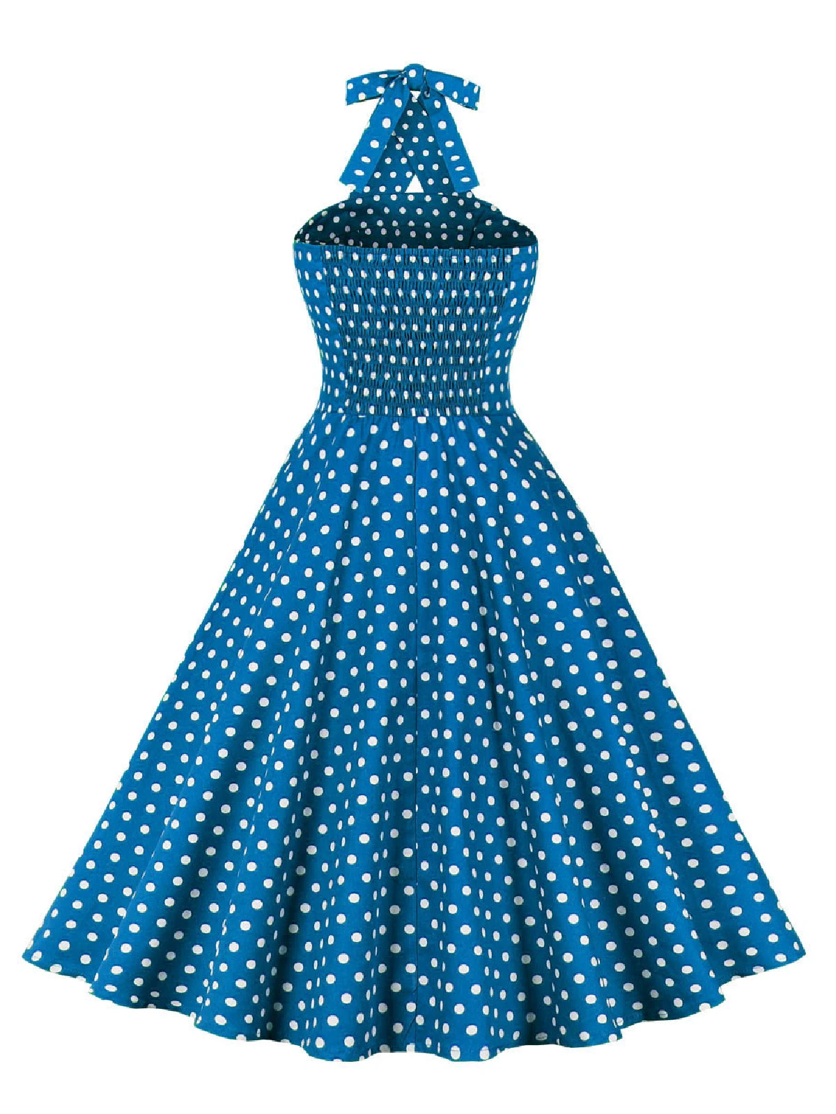 Green 1950s Polka Dot Halter Dress 6 Green 1950s Polka Dot Halter Dress - Image 4