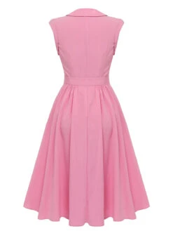 Pink 1950s Doll Collar Solid Dress -Retro Pulse Shop 2 e3db3236 4889 40e4 8afe e99a1d15ac35