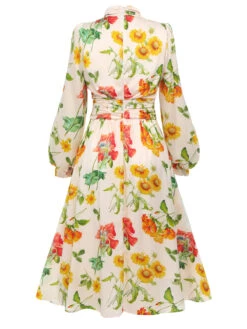1930s Flower Long Sleeves Swing Dress -Retro Pulse Shop 2 f7b1d7e3 7df3 44c1 a71d c92086bd0cb1