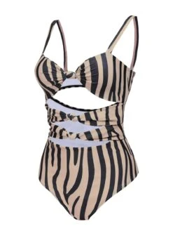 [Pre-sale] Brown Zebra Print Cutout One-Piece Swimsuit -Retro Pulse Shop 3 3 364f8443 4345 495f 99f3 9ec5f990ae76