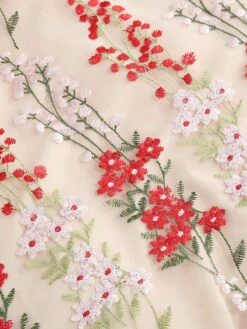 1950s Embroidered Floral V-Neck Swing Dress -Retro Pulse Shop 3D5A0053 compressed compressed