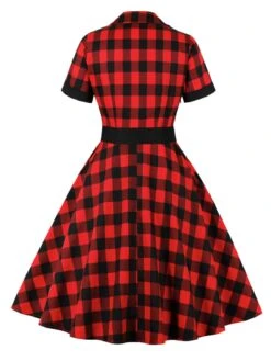 1950s Retro Contrast Short-Sleeved Lapel Dress -Retro Pulse Shop 3 123a02b5 cc5b 4ae3 bb0d db7de5f68ff9