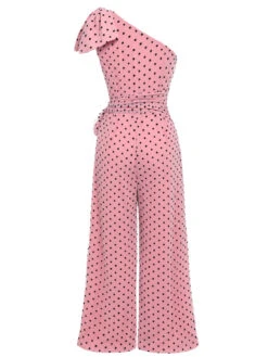 Pink 1930s Polka Dot One-shoulder Jumpsuit -Retro Pulse Shop 3 ac35cb33 b787 4353 8638 92cbe12b434d