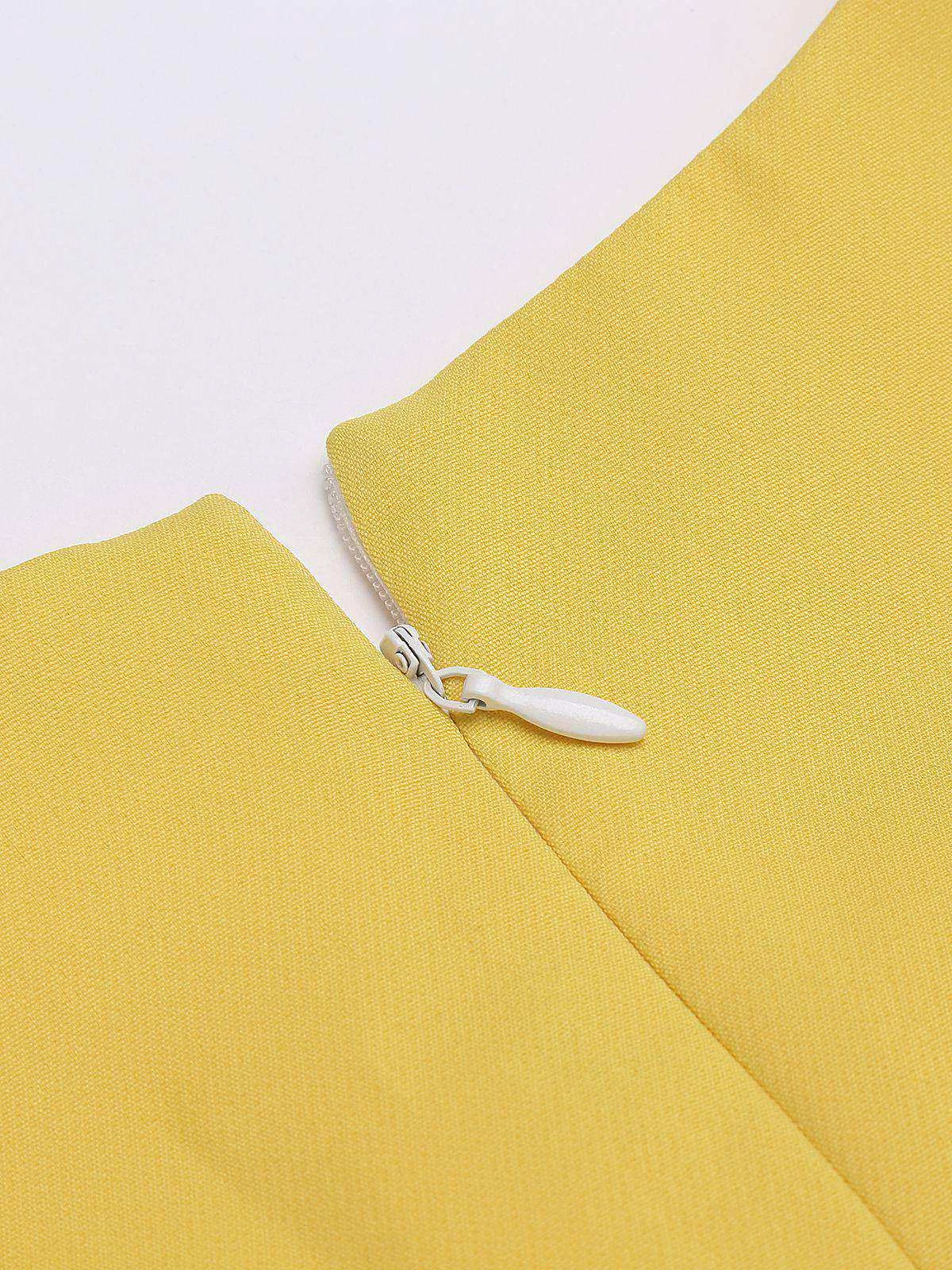 Yellow 1960s Bow Pencil Dress 6 Yellow 1960s Bow Pencil Dress - Image 4