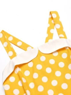 Yellow 1950s Polka Dot Strap Romper -Retro Pulse Shop 4 f6a3af7e 0a0c 4a35 8e6a cdd1130ef99c