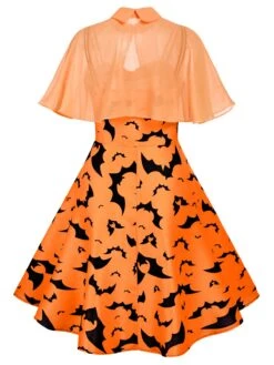 Orange 1950s Cape Patchwork Swing Dress -Retro Pulse Shop 4 f9cf1825 376d 422b 82e6 c9661694b2f8
