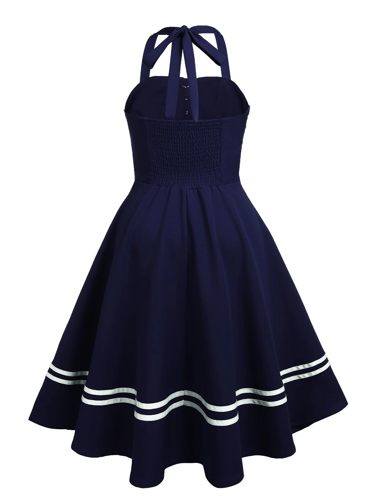 1950s Halter Navy Swing Dress 4 1950s Halter Navy Swing Dress - Image 2