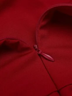 Wine Red 1930s V-neck Solid Wrap Jumpsuit -Retro Pulse Shop 5 a58c8879 f870 4bdb 9fd7 f442f071dfad