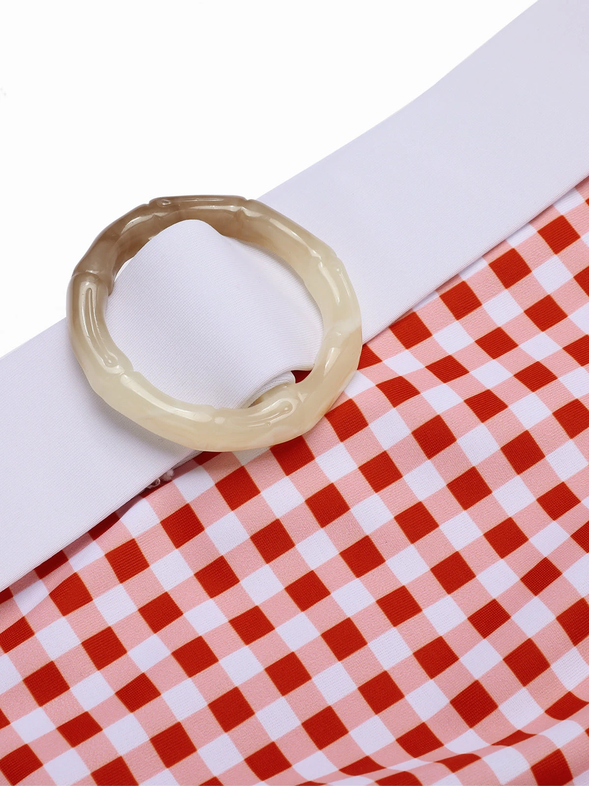 Retro Red 1940s Plaid Halter Bikini Set 9 Retro Red 1940s Plaid Halter Bikini Set - Image 7