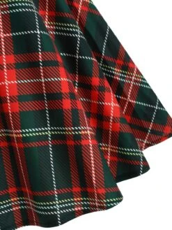 Red 1950s Plaid Bow Swing Dress -Retro Pulse Shop 9515 2