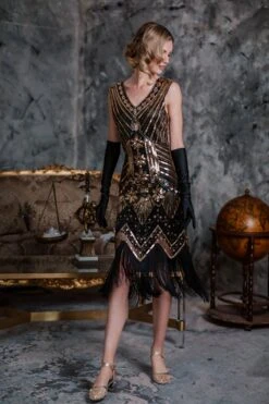 [US Warehouse] Dark Green 1920s Sequined Flapper Dress -Retro Pulse Shop ALEX4628